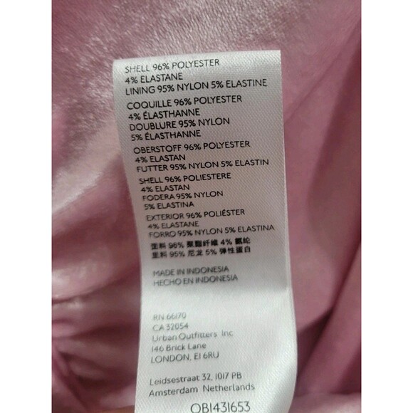 FREE PEOPLE Sz Small Shayla Pink Velvet Long Sleeved Button-Up Mini Dress Preppy - Picture 7 of 8